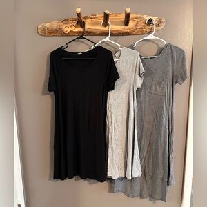 Bundle of 3 jersey cotton swing dresses - M/S - Old Navy, Xhilaration, LuLaRoe